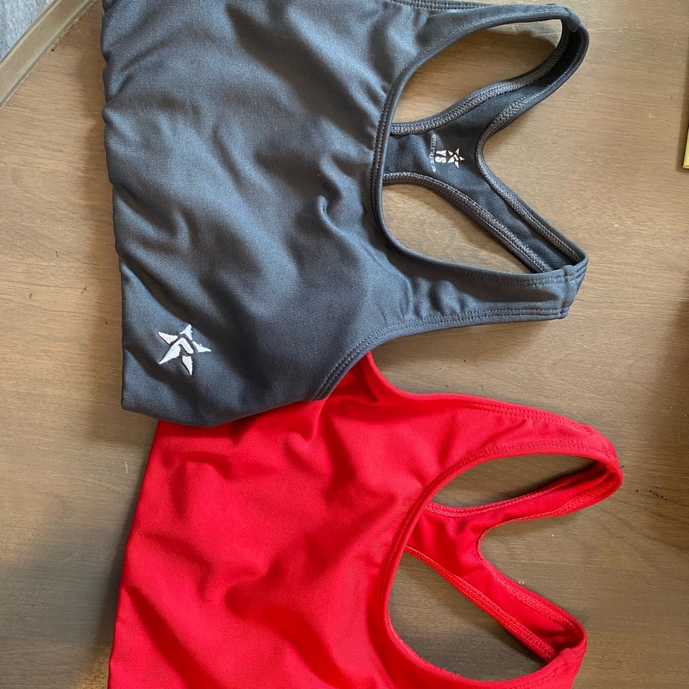 Reebok Black and Red Activewear Tops